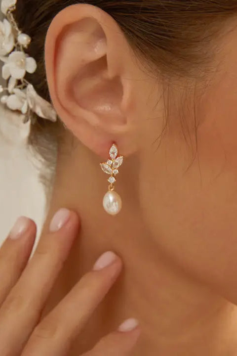 Diamond Pearl Earrings