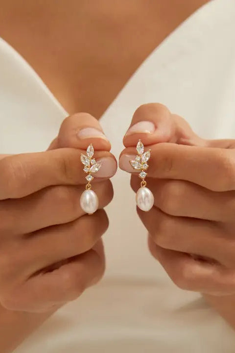 Diamond Pearl Earrings