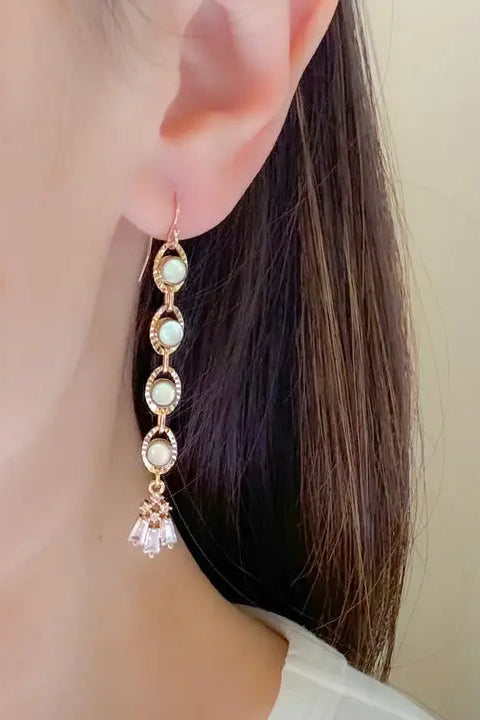 Gold Opal Earrings