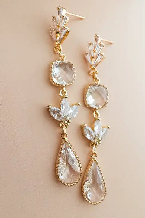 Crystal Cascade Drop Earrings