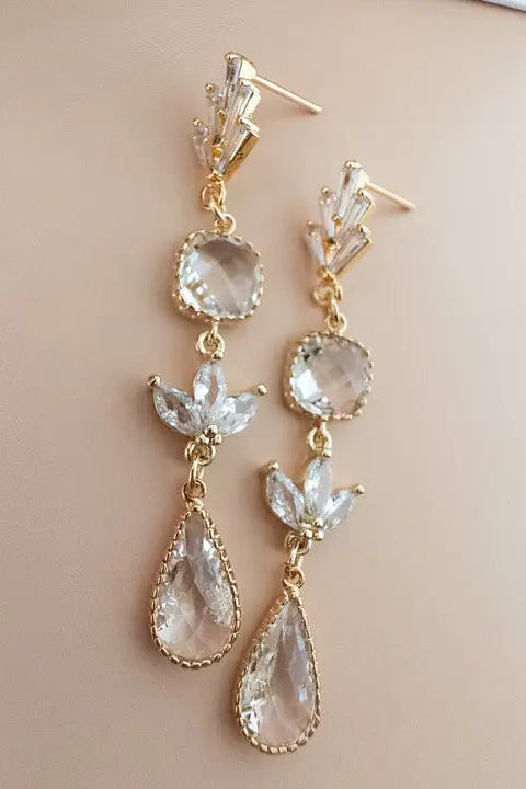Crystal Cascade Drop Earrings