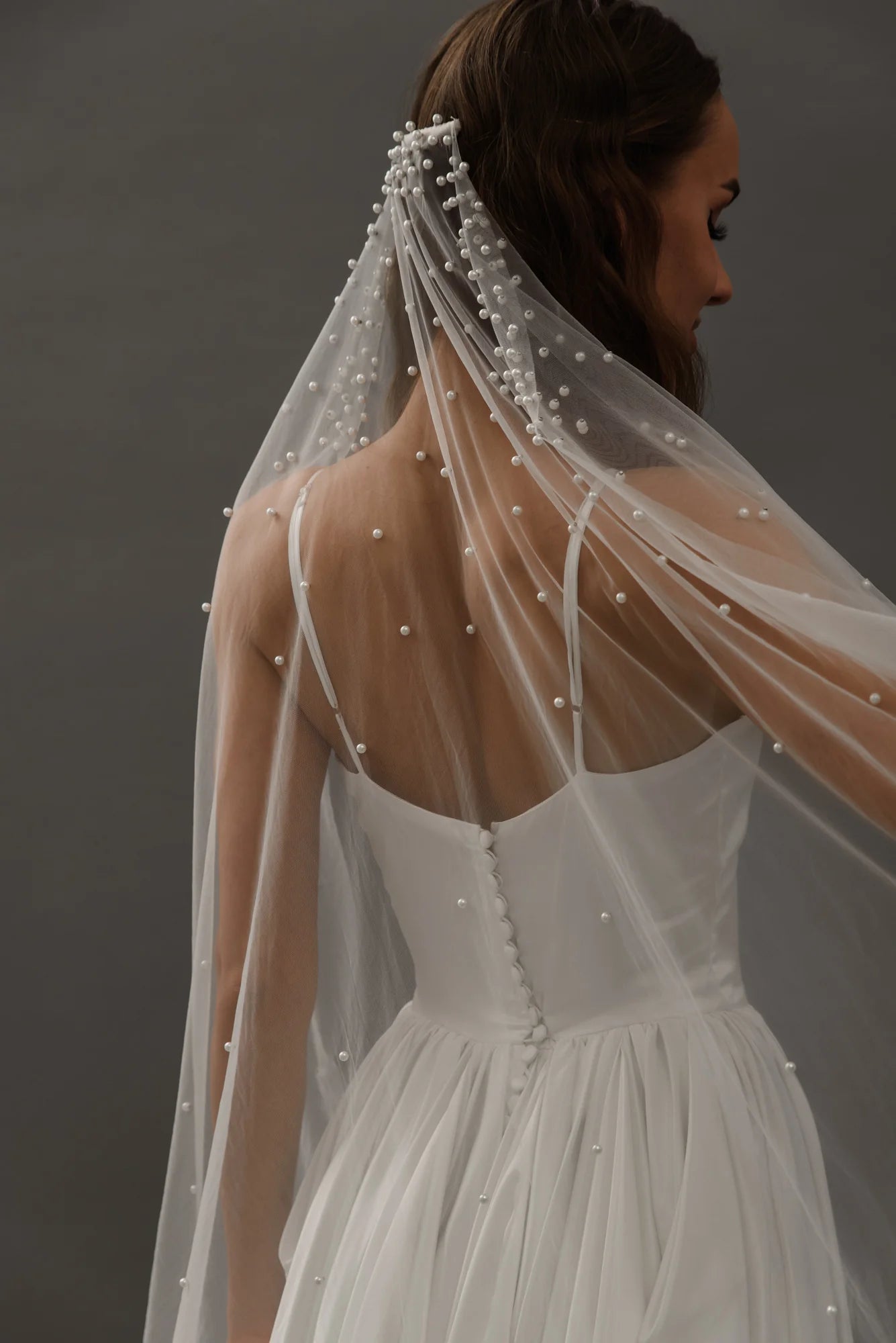 Pearl Veil, Wedding Veil With Pearls, Pearl Veil Cathedral Length