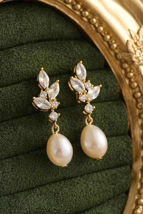 Diamond Pearl Earrings